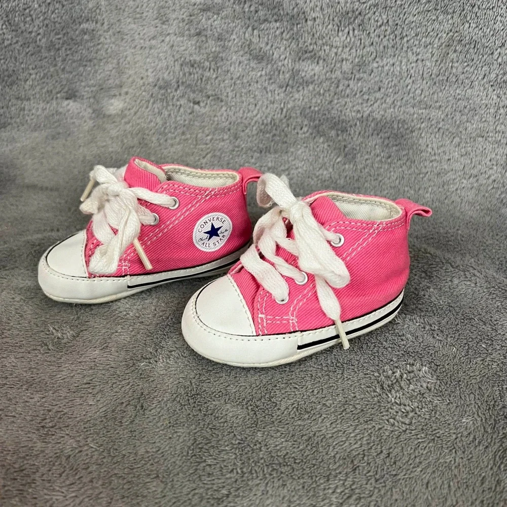 Pink Converse Baby Chuck Taylor All Star Cribster Shoes Canvas Upper Size 1
